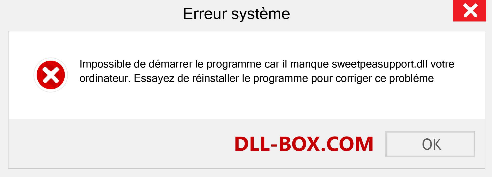 Le fichier sweetpeasupport.dll est manquant ?. Télécharger pour Windows 7, 8, 10 - Correction de l'erreur manquante sweetpeasupport dll sur Windows, photos, images